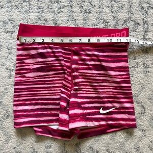 Nike Pro Pink Striped Shorts